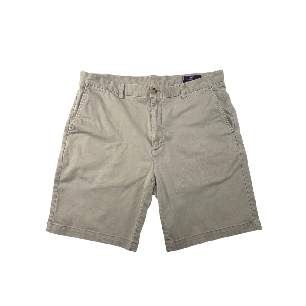 Vineyard Vines Mens 38 Khaki Breaker Shorts Stretch‎ Cotton Chino Flat Front Tan